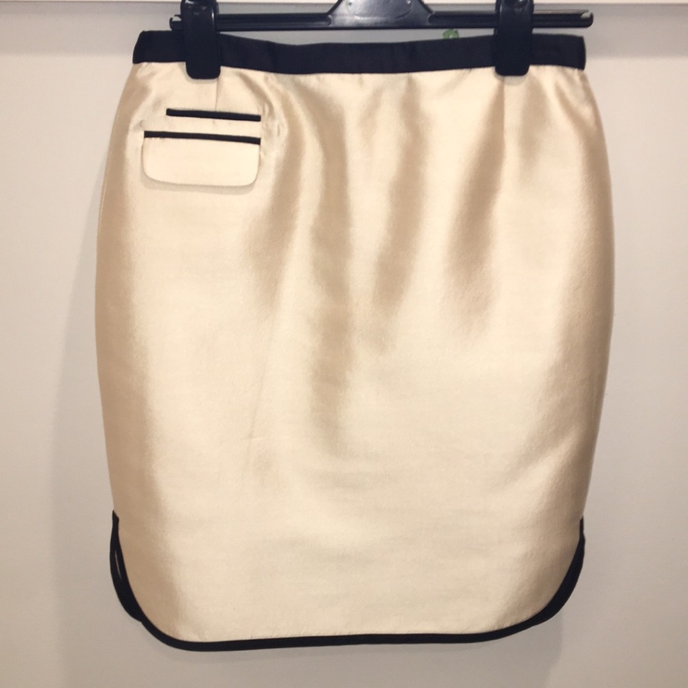 J.Crew tuxedo pencil skirt/cream with black trim